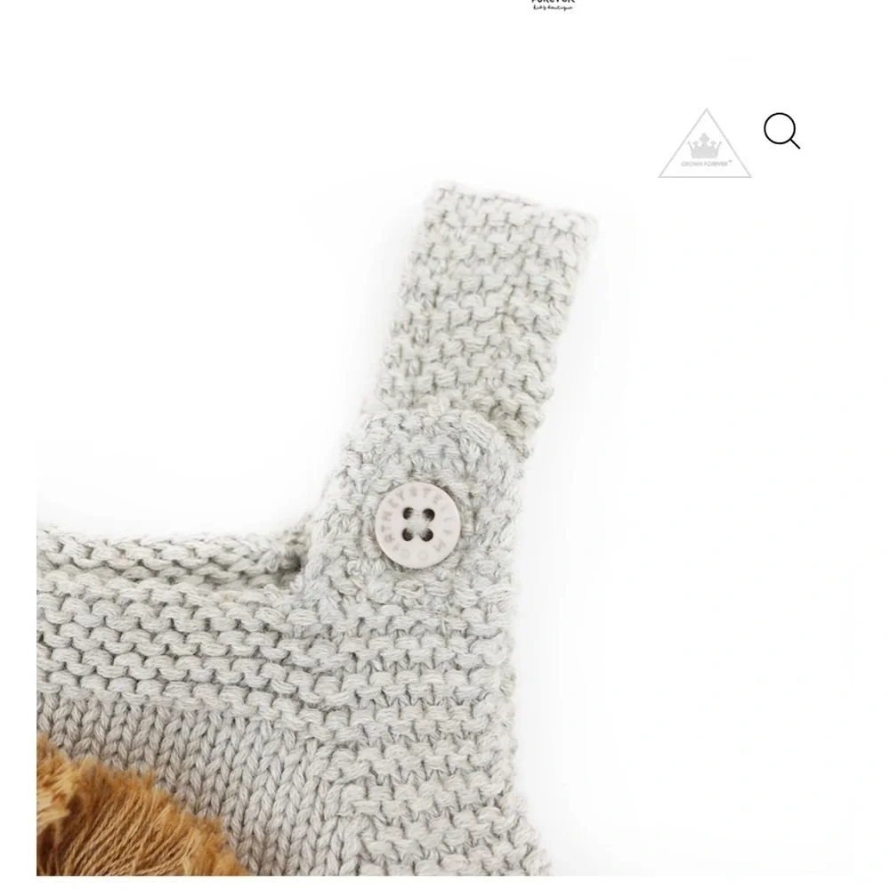 Stella McCartney Kids Gray and Brown Knit One Piece hedgehog cotton wool